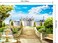 CapiSco 10X8FT Castle Stairs Backdrop Vinyl Photography Studio Background Outdoor Fountain Blue Sky White Clouds Wedding Party Decoration Polyester Seamless Photo Studio Booth Backdro SCO44C