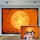 CYLYH 7x5ft Happy Halloween Orange Backdrop Halloween Eve BackdropHalloween Party Lantern Moon Bat Spider Web Graveyard Fence Photography Background Party Decorations
