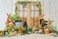 DASHAN 10x8ft Easter Backdrop Spring Bunny Photo Backdrop Rustic Barn Door Eggs Flowers Wooden Floor Background Baby Shower Party Cake Smash Decor Supplies Banner Photo Booth Props