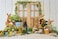 DASHAN 10x8ft Easter Backdrop Spring Bunny Photo Backdrop Rustic Barn Door Eggs Flowers Wooden Floor Background Baby Shower Party Cake Smash Decor Supplies Banner Photo Booth Props