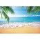 DASHAN 7x5ft Tropical Beach Backdrop Ocean Hawaiian Luau Background Party Decorations Summer Sea Sandy Palm Tree Photography Background Wedding Bridal Shower Nautical Photo Prop