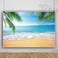DASHAN 7x5ft Tropical Beach Backdrop Ocean Hawaiian Luau Background Party Decorations Summer Sea Sandy Palm Tree Photography Background Wedding Bridal Shower Nautical Photo Prop