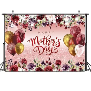 Dudaacvt 7x5ft Happy Mothers Day Backdrop Mothers Day Backdrop Mothers Day Balloon Flower Background Mothers Day Party Decoration Banner