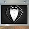 EMTOBT 7x5FT Gentleman Backdrop Black Tuxedo Photo Backdrop Men Black White Bow Tie Suit Banner Photography Background Boy Birthday Wedding Fathers Day Party Decorations Photo Booth Props