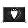 EMTOBT 7x5FT Gentleman Backdrop Black Tuxedo Photo Backdrop Men Black White Bow Tie Suit Banner Photography Background Boy Birthday Wedding Fathers Day Party Decorations Photo Booth Props