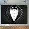 EMTOBT 7x5FT Gentleman Backdrop Black Tuxedo Photo Backdrop Men Black White Bow Tie Suit Banner Photography Background Boy Birthday Wedding Fathers Day Party Decorations Photo Booth Props