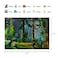 EOA 5W x3H FT Magical Jungle Fairytale Photography Backdrop Green Rainforest Tree Leaves Path Background Kids Birthday Banner Studio Props