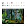 EOA 5W x3H FT Magical Jungle Fairytale Photography Backdrop Green Rainforest Tree Leaves Path Background Kids Birthday Banner Studio Props