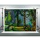 EOA 7W x5H FT Magical Jungle Fairytale Photography Backdrop Green Rainforest Tree Leaves Path Background Kids Birthday Banner Studio Props