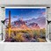 EOALOR EOA 7W x5H FT Arizona Desert Mountain Photography Backdrop Snowing Hiking Cactus Saguaro Dusk Sunset Superstition Mountains Arizona Nature Scenery Background Photo Booth Studio Props
