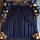 ESGOTBME 10x10ft Wrinkle Free Navy Blue Backdrop Curtain for Parties Soft Fabric Drapes Wedding Blue Curtain Backdrop for Birthday Party Decorations Background for Photography 5x10ft 2 Panels