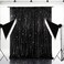 Eternal Beauty Black Sequin Backdrop 7x7 Ft Halloween Glitter Background Curtains for Shimmer Photography Party Wedding Birthday Back Drop Decor
