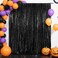 Eternal Beauty Black Sequin Backdrop 7x7 Ft Halloween Glitter Background Curtains for Shimmer Photography Party Wedding Birthday Back Drop Decor