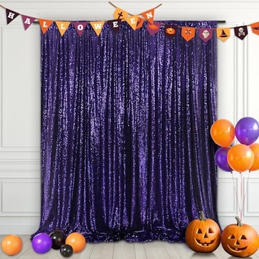 Eternal Beauty Purple Sequin Backdrop 10x10 Ft Glitter Background Curtains for Shimmer Photography Party Wedding Birthday Back Drop Decor