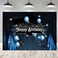 GYA 7x5FT Blue Vinyl Birthday Backdrop for Boys Men 30th 45th Sweet 16th 17th Birthdays Parties Photo Booths