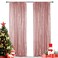 Hahuho Rose Gold Sequin Backdrop Curtain 2PCS 2FTx8FT Glitter Backdrop Curtain for Parties Christmas Wedding Party Decoration2 Panels 2FT x 8FT Rose Gold