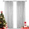 Hahuho Silver Sequin Backdrop Curtain 2PCS 2FTx8FT Glitter Backdrop Curtain for Parties Christmas Wedding Party Decoration2 Panels 2FT x 8FT Silver