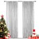 Hahuho Silver Sequin Backdrop Curtain 2PCS 2FTx8FT Glitter Backdrop Curtain for Parties Christmas Wedding Party Decoration2 Panels 2FT x 8FT Silver