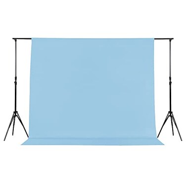 Joccun 7X10 FT Light Blue Backdrop Background for PhotographyPolyester Backdrop Curtain Background Screen for PhotographyPhotoshootVideo RecordingStudio7X10ftLight Blue
