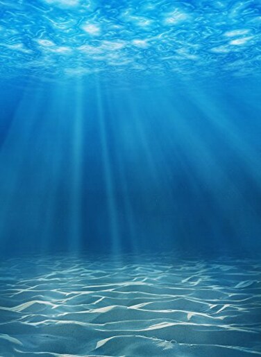 Laeacco 3x5ft Thin Vinyl Photography Background Studio Prop Deep Underwater Blue Ocean Backdrop