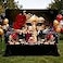 PHMOJEN Masquerade Backdrop Black Gold Mask with Red Rose Glitter Background for Masquerade Party Decorations Carnival Mardi Gras Prom Photo Booth Backdrop 7x5ft