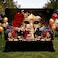 PHMOJEN Masquerade Backdrop Black Gold Mask with Red Rose Glitter Background for Masquerade Party Decorations Carnival Mardi Gras Prom Photo Booth Backdrop 7x5ft