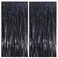 MORANTI 328 ft x 656 ft Iridescent Black Sparkle Metallic Tinsel Foil Fringe Curtains for Party Photo Backdrop Birthday Wedding Decorations Shiny Black 2 pcs