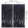 MORANTI 328 ft x 656 ft Iridescent Black Sparkle Metallic Tinsel Foil Fringe Curtains for Party Photo Backdrop Birthday Wedding Decorations Shiny Black 2 pcs