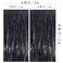 MORANTI 328 ft x 656 ft Iridescent Black Sparkle Metallic Tinsel Foil Fringe Curtains for Party Photo Backdrop Birthday Wedding Decorations Shiny Black 2 pcs