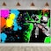 FHZON Pigment Splash Backdrop 7x5ft Shooting Game Abstract Graffiti Painting Photography Background for Birthday Carnival Party Photo Booth Video Studio Props PTBLSFH6