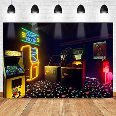 MEETSIOY Retro Game Backdrop for Party Decorations Retro Video Game Studio Background for Party Photography Party Supplies Banner 7x5ft LSMT973
