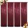 ShinyBeauty Sequin Backdrop 4 Panels Burgundy 2FTx8FT Fabric Photo Curtains for Party Baby Shower Glitter Backgrounds