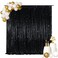 SquarePie 7x7ft Black Sequin Backdrop for Photography SatinBacked Real Sequin Curtain Enhanced Coverage Shimmering Background with 4 Rod Pocket for Wedding Birthday Party Decor 1 Panel