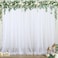 Suppromo White Tulle Backdrop Curtain for Parties Wedding 10ft x 8ft Sheer Backdrop Curtains for Bridal Shower Birthday Party Baby Shower Ceiling Drapes Christmas Photo Decorations 2 Panels 5ft x 8ft