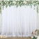 Suppromo White Tulle Backdrop Curtain for Parties Wedding 10ft x 8ft Sheer Backdrop Curtains for Bridal Shower Birthday Party Baby Shower Ceiling Drapes Christmas Photo Decorations 2 Panels 5ft x 8ft
