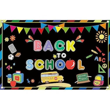 Zliisang 59X36ft Welcome Back to School Backdrop for Photography Welcome Party Banner First Day of School Classroom Decorations