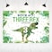 Hilioens 53ft Threerex Birthday Backdrop for Boys Dinosaur 3rd Birthday Green Leaf Background 3 Years Old Dinosaur Theme Party Banner Decorations