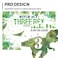 Hilioens 53ft Threerex Birthday Backdrop for Boys Dinosaur 3rd Birthday Green Leaf Background 3 Years Old Dinosaur Theme Party Banner Decorations