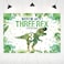 Hilioens 53ft Threerex Birthday Backdrop for Boys Dinosaur 3rd Birthday Green Leaf Background 3 Years Old Dinosaur Theme Party Banner Decorations