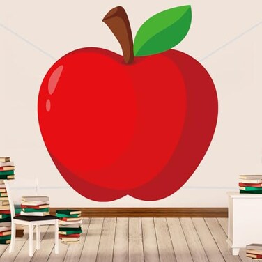 Panelee Back to School Decorations Large Apple Backdrop Banner Giant Red Apple Photo Backdrop Photograph Background for First Day of School Welcome Classroom Booth Photo Props Wall Decor