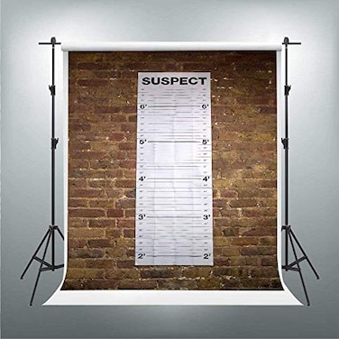 PHMOJEN Police Lineup Backdrop Mugshot Suspect Wall Photography Background Vinyl 5x7ft Photo Shoot Props QQPH116
