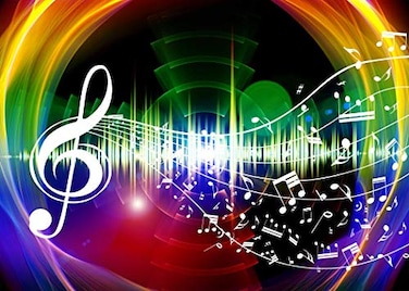 FHZON 7x5ft Rainbow Music Backdrop Music Notation Photography Background Theme Party Wallpaper Photo Booth Prop BJYYFH18