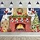 Sumind 6x4 feet Christmas Fireplace Theme Backdrop Christmas Brick Wall Theme Decoration Extra Large Fabric Red Brick Wall Backdrop for Photo Baby Shower