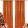 Pufogu 28FT2PCS Orange Sequin Backdrop Curtains Panels Photography Backdrop Glitter Curtains Fabric Background for Christmas Wedding Party Decor