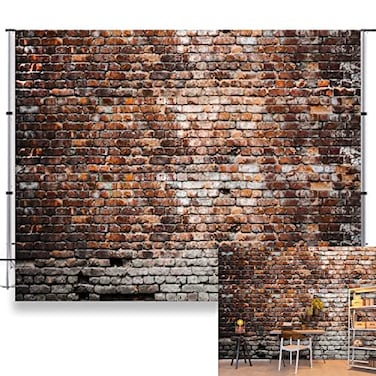 LFEEY 10x8ft Brick Wall Backdrop for Photography Rustic Weathered Old Background for Kids Adults Birthday Party Portrait Video Studio Props