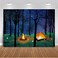 CHAIYA Enchanted Forest Camping Backdrop Forest Night Scene Photography Background Camping Backdrop Background for Camping Theme Party Photo Booth Banner Decoration 8x6ft 106