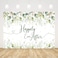 AIBIIN 7x5ft Happily Ever After Backdrop for Wedding Eucalyptus Leaves Gold Dots Photography Background Bridal Shower Wedding Party Decorations Banner Photo Props