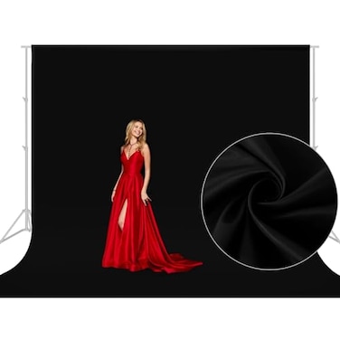 Aimosen 10x10 FT Black Backdrop Background for Photography Large Photo Backdrop Curtain Drapes High Density Polyester Fabric Screen for Party Portrait Photoshoots Booth Video Studio
