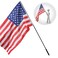 Feblomst Flag Pole Portable 5 ft Flag Poles for 3x5 Flags Outdoor American Flag with Pole for Outside Handheld Black Flagpole Kit for Carry Use Parade Guide Extendable