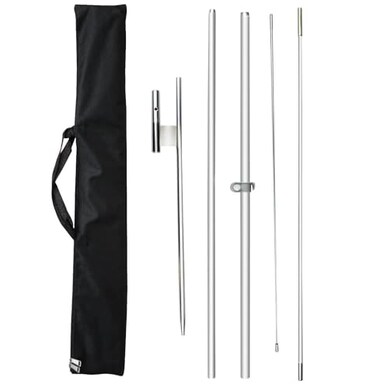 FSFLAG Feather Flag Pole Kit for Swooper Flag 8FT Swooper Flag Pole Kit with Ground Spike for Feather Flags